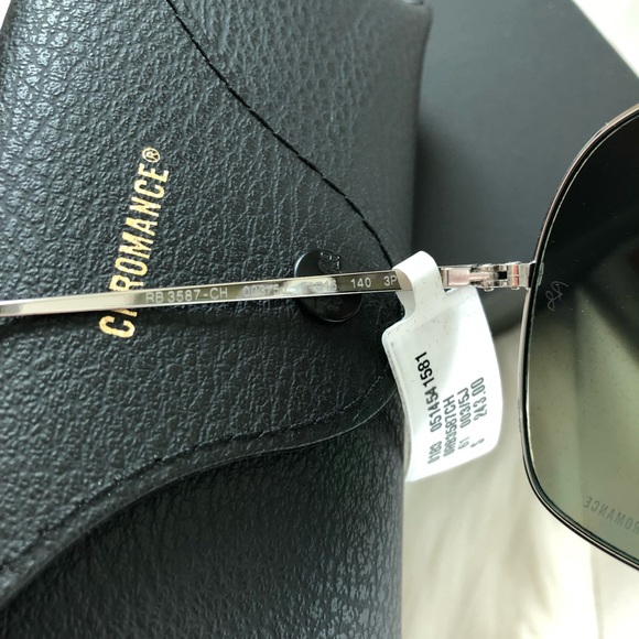 Ray Ban Polarized Mirror Chromance Aviator Sunglasses - Picture 5 of 8